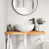 Basin Shelf Wall Mounted Steel and Solid Wood Acacia 3302740