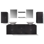 ZNTS Nine Piece Bathroom Furniture and Basin Set Black 272229