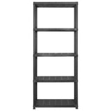 Storage Shelf 5-Tier Black 213x38x170 cm Plastic 3059856