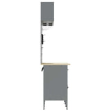 Work Cabinet Set with Drawer with Storage Manual 8 pcs Black 3321468