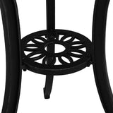 Garden Table Black Cast Aluminium Medium Decorative Inlays 315580