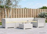 5-Seater Garden Sofa with Cushions Rattan Look PP White 3444042