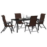 Garden Dining Set 5 pcs Brown Powder-Coated Steel 3379264