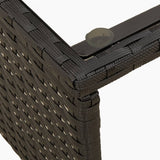 Garden Sofa with Table and Cushions L-Shaped Black Poly Rattan 365571