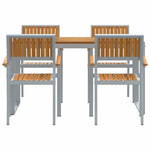 Garden Dining Set 5 pcs Grey and brown 140 x 80 x 75 cm 3284367