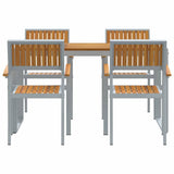 Garden Dining Set 5 pcs Grey and brown 140 x 80 x 75 cm 3284367