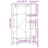 Clothes Rack with Shelves Grey Sonoma Engineered Wood 847862