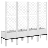 Garden Planter with Trellis White 160x40x142 cm PP 367934