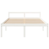 Bed Frame White Solid pine wood, Plywood 160 x 200 cm Bed Frame 810625