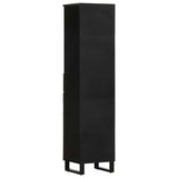 Bathroom Cabinet Black 38x33x160 cm Solid Wood Mango 4017706