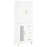 Highboard White 69.5x34x180 cm Engineered Wood 3195939
