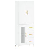 Highboard White 69.5x34x180 cm Engineered Wood 3195939