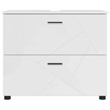 Bathroom Cabinet with Drawer High Gloss White 76.5 x 35 x 64 cm 883298