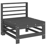 Garden Middle Sofa Grey Solid Wood Pine 825613