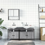 3 Piece Bathroom Furniture Set Grey Sonoma Engineered Wood 3214668