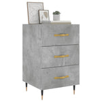 ZNTS Bedside Cabinet Concrete Grey 40x40x66 cm Engineered Wood 827640