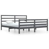 Bed Frame without Mattress Grey Solid Wood Pine 200x200 cm 3105028