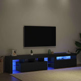TV Cabinet 2 pcs Black Oak 215 x 36.5 x 40 cm Engineered Wood 3332503