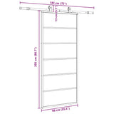 Sliding Door with Hardware Set Black 90x205 cm ESG Glass 3375788