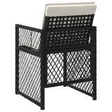 Garden Chairs with Cushions 4 pcs Black Poly Rattan 364949