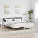 Bed frame White and light grey 180 x 200 cm Solid pine wood 3394347