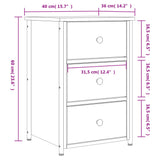 Bedside Cabinet Grey Sonoma 40x36x60 cm Engineered Wood 825999