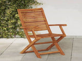 Folding Garden Chairs with Armrest 2 pcs Solid Wood Acacia 367698