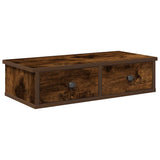 Wall Shelf with Drawers Smoked Oak 60x28x15 cm Engineered Wood 859945