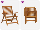 7-Piece Garden Dining Set Natural Solid Acacia Wood 3434500