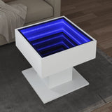 ZNTS Coffee Table with LED White 50x50x45 cm Engineered Wood 847525