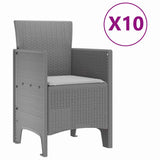 Garden Dining Set 11 pcs Light Grey Polt rattan 3378609