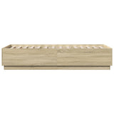 Bed Frame with LED without Mattress Sonoma Oak 100x200 cm 3209627