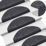 ZNTS Stair Mats Self-adhesive 30 pcs Dark Grey 65x21x4 cm 3365656