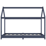 Kids Bed Frame Grey Solid Pine Wood 70x140 cm 283352