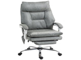 Faux Leather Office Chair, with Inflatable Lumbar - Grey T3398P377409