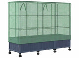 Garden Planter with Greenhouse Cover&Wheels 3 pcs Blue Grey PP 3423068