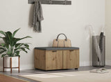 Hall Bench with Cushion with Shelf Artisan Oak 60 x 38 x 46 cm 891479