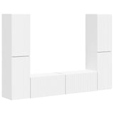 TV Cabinet Set 6 pcs White Engineered Wood 3409105
