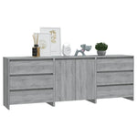 3 Piece Sideboard Grey Sonoma Engineered Wood 3098071
