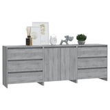 3 Piece Sideboard Grey Sonoma Engineered Wood 3098071
