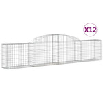 Arched Gabion Baskets 12 pcs 300x30x60/80 cm Galvanised Iron 3146495