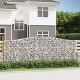 Arched Gabion Baskets 7 pcs 400x50x140/160 cm Galvanised Iron 3145987