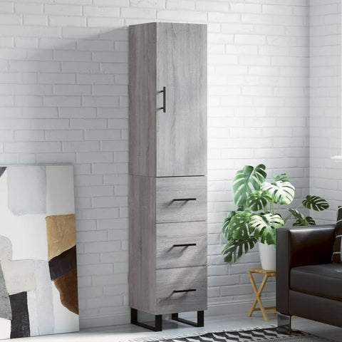 Highboard Grey Sonoma 34.5x34x180 cm Engineered Wood 3198879