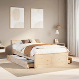 Bed Frame without Mattress with Headboard 120x190 cm Small Double Solid Wood Pine 3308783