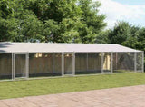 Dog Cage with Roof and Doors Grey 10x2x2 m Galvanised Steel 3209566
