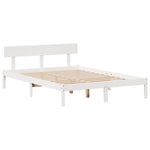 ZNTS Bookcase Bed without Mattress White 140x190 cm Solid Wood Pine 3321801