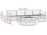Outdoor Sofa Set 5 pcs White Solid Acacia Wood 3391369