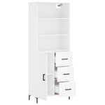 Highboard White 69.5x34x180 cm Engineered Wood 3189445