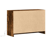 TV Cabinet with LED Smoked Oak 91x34x61 cm Engineered Wood 852184