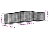 Arched Gabion Baskets 25 pcs 400x50x100/120 cm Galvanised Iron 3145967
